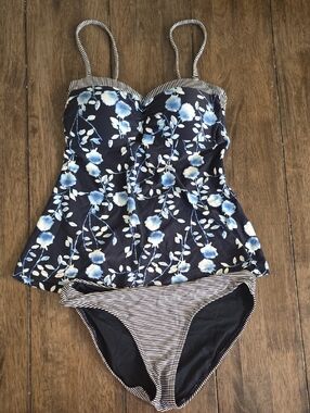 Sea Level Striped & Floral Tankini